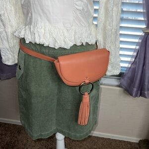 Chic American Eagle Brown Belt Bag with Tassel